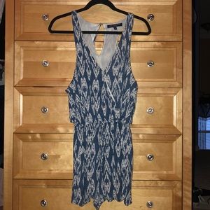 Blue and white romper